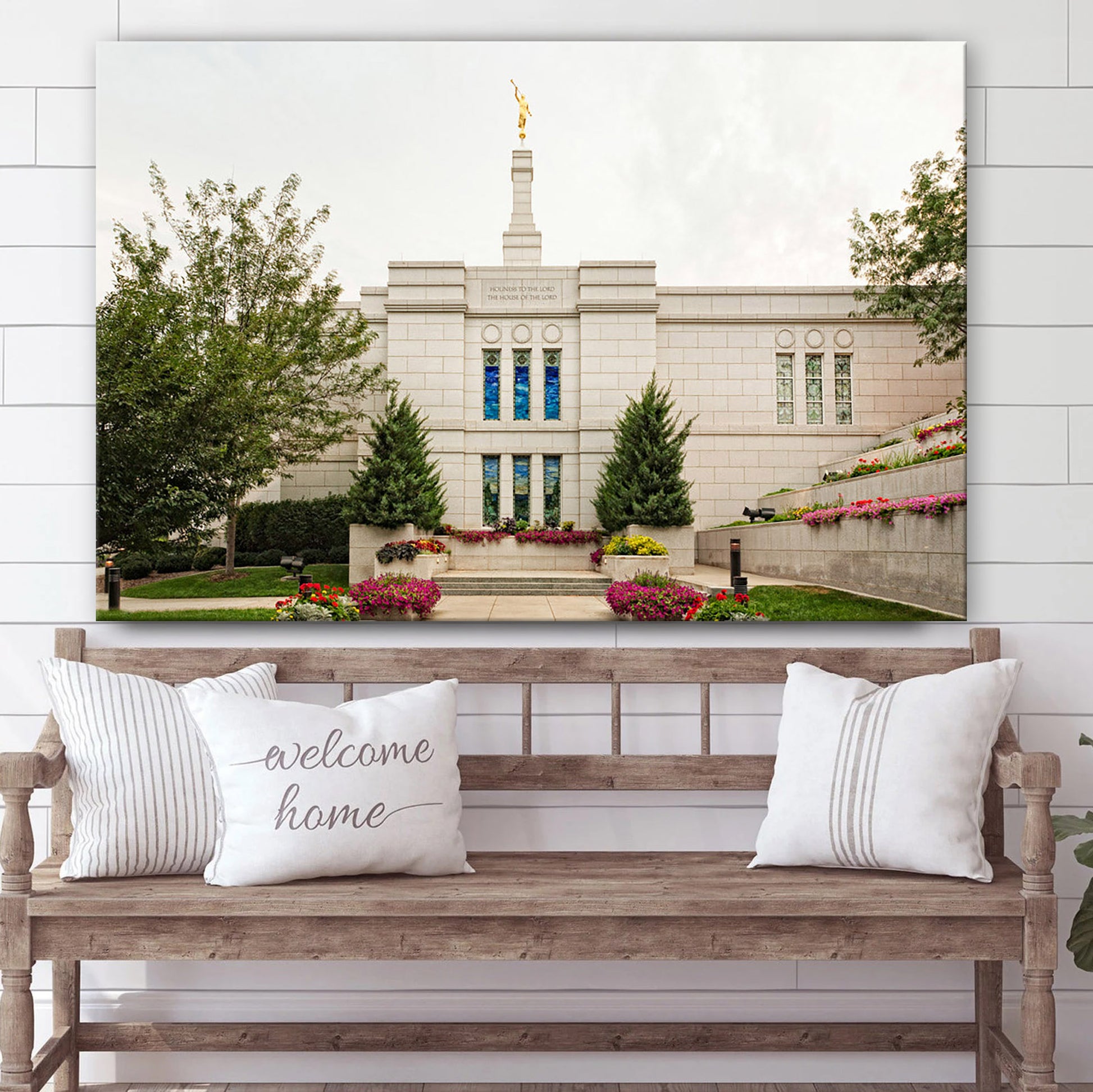 Winter Quarters Temple Flowering Wall Canvas Wall Art - Jesus Christ Picture - Canvas Christian Wall Art