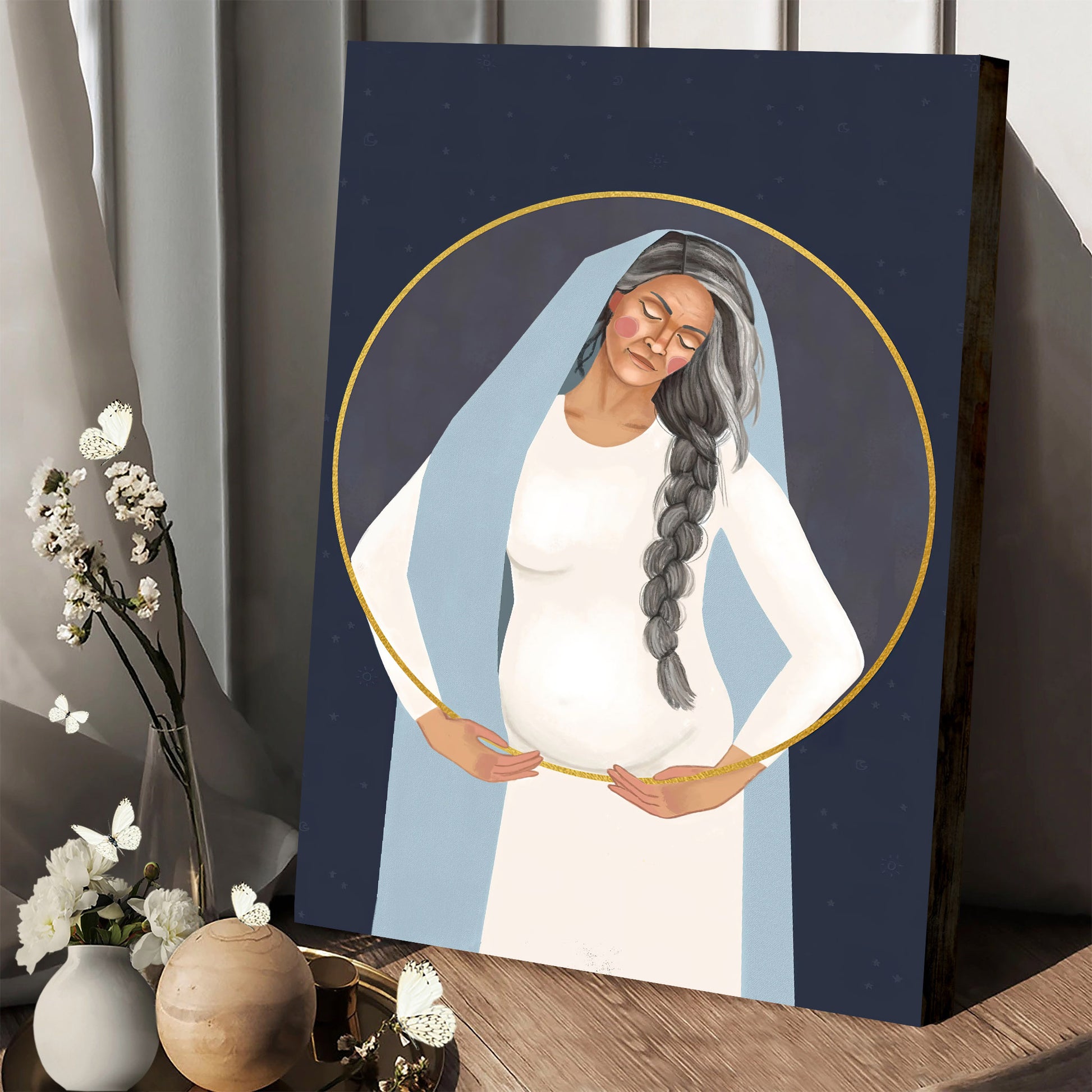 Wise Mother Divine Feminine  Heavenly Mother - Jesus Painting On Canvas - Art For Wall