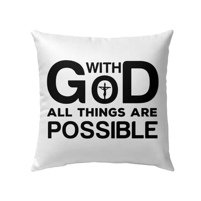 With God All Things Are Possible Christian Pillow 2