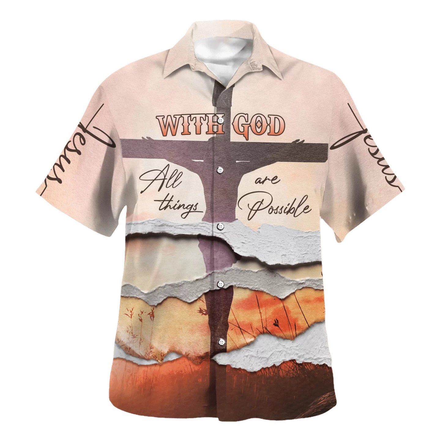 With God All Things Are Possible Hawaiian Shirts - Christian Hawaiian Shirt - Hawaiian Summer Shirts