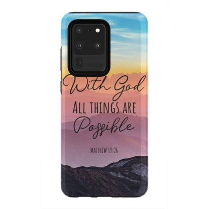 With God All Things Are Possible Matthew 1926 Bible Verse Phone Case - Inspirational Bible Scripture iPhone Cases