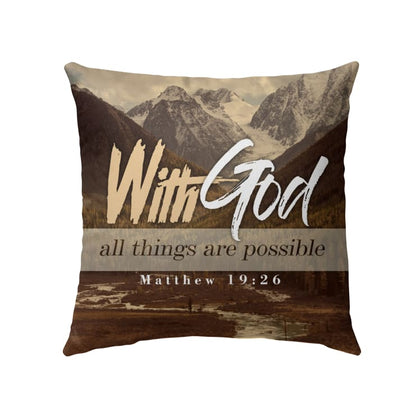 With God All Things Are Possible Matthew 1926 Bible Verse Pillow 2