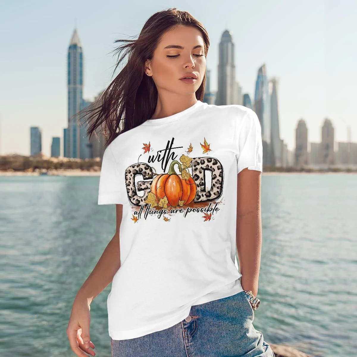 With God All Things Are Possible, Pumpkin, Fall, God T-Shirt, Jesus Sweatshirt Hoodie, Faith T-Shirt