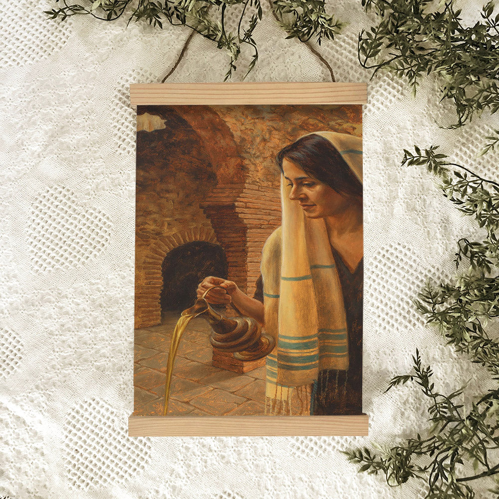 With Oil I Anoint Thee Hanging Canvas Wall Art - Christan Wall Decor - Religious Canvas