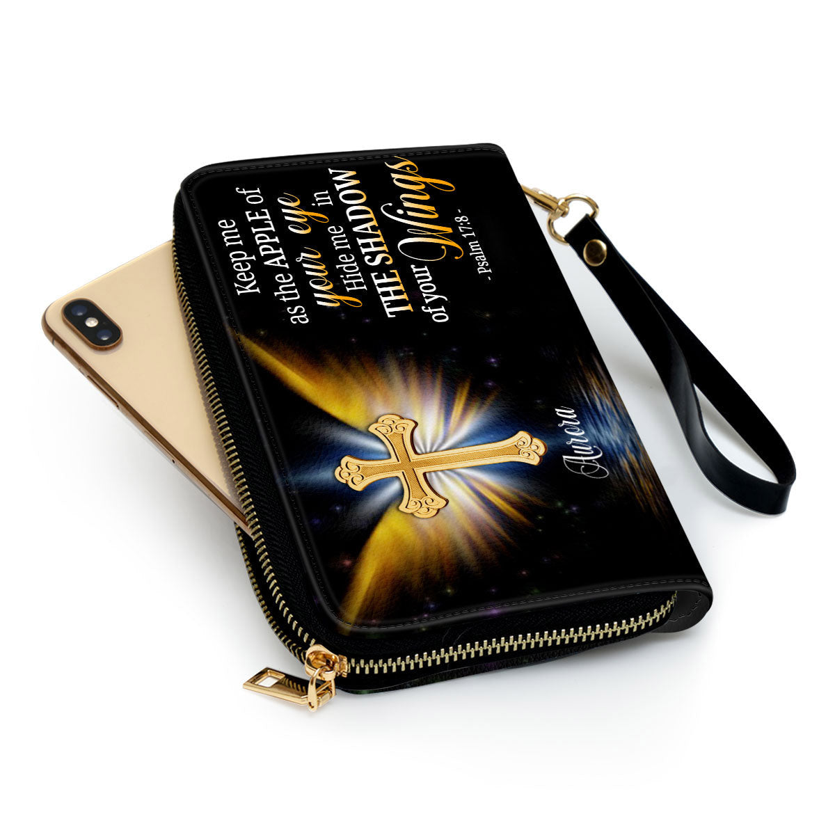 With Wristlet Strap Handle Psalm 178 Scripture Gifts For Women Clutch Purse For Women - Personalized Name - Christian Gifts For Women