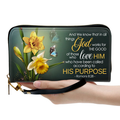 With Wristlet Strap Handle Romans 828 Gift Ideas For Religious Women Clutch Purse For Women - Personalized Name - Christian Gifts For Women