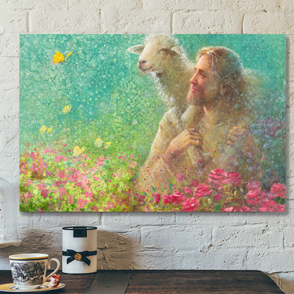 With The Lord - Jesus And Lamb - Jesus Canvas Poster - Jesus Wall Art - Gift For Christian - Ciaocustom