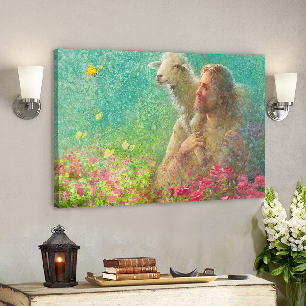 With The Lord - Jesus And Lamb - Jesus Canvas Poster - Jesus Wall Art -  Gift For Christian - Ciaocustom