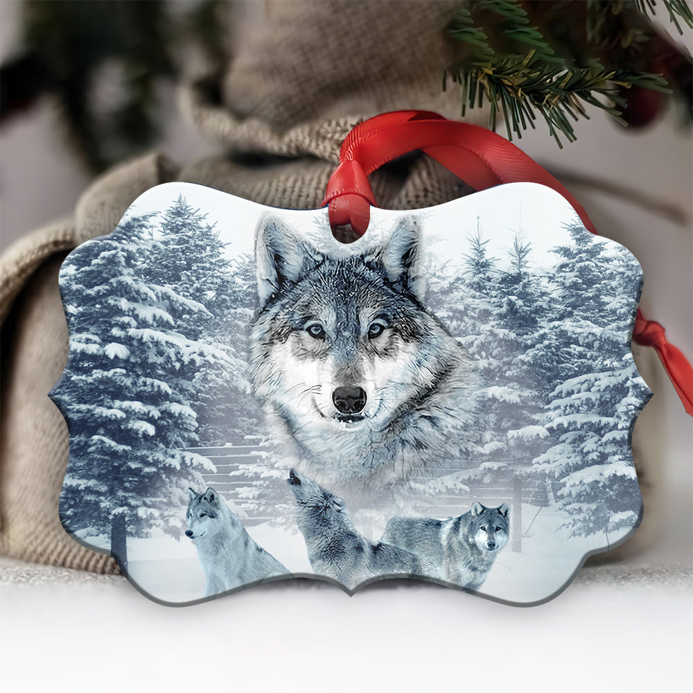 Wolf 2 Metal Ornament - Christmas Ornament - Christmas Gift