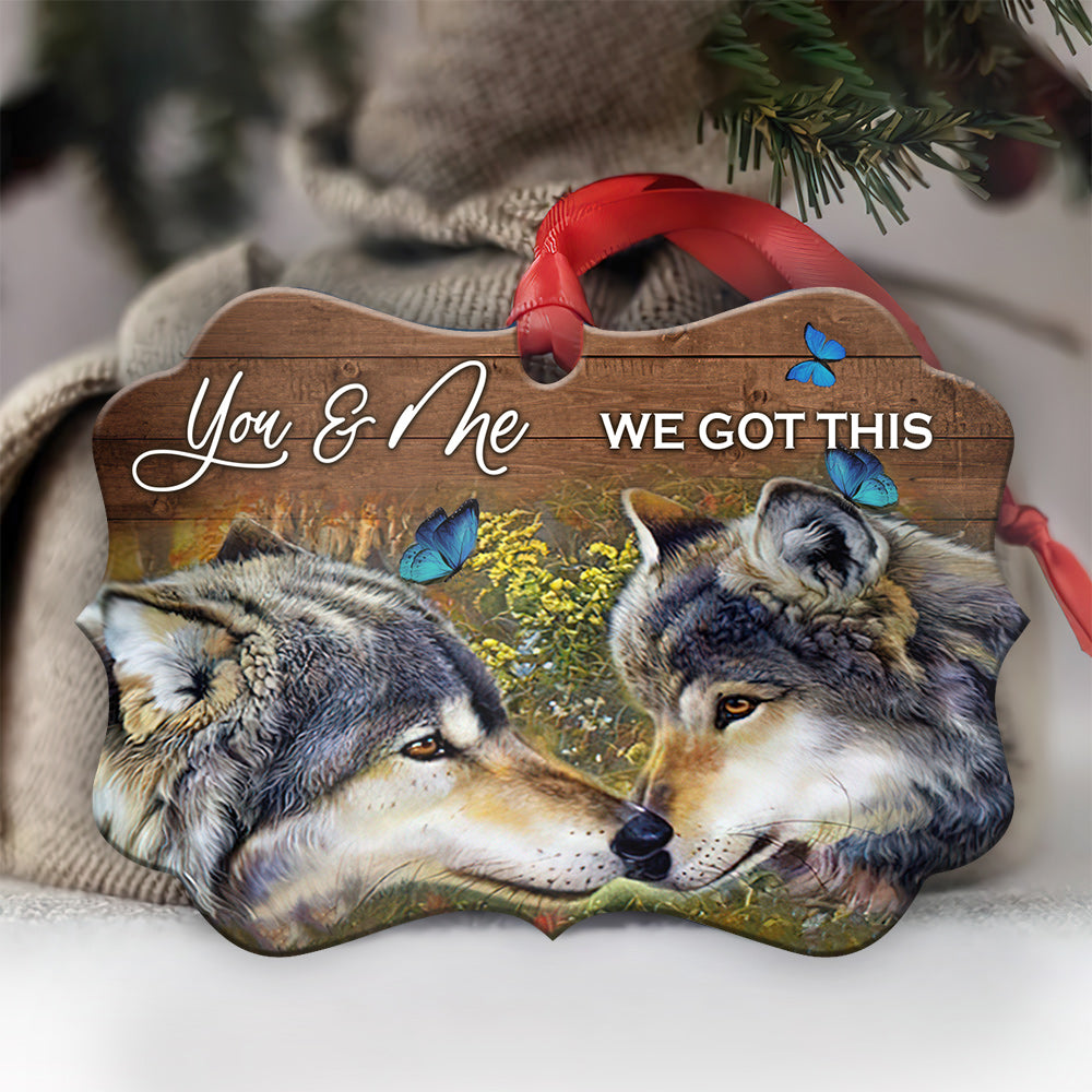 Wolf Couple 4 Metal Ornament - Christmas Ornament - Christmas Gift