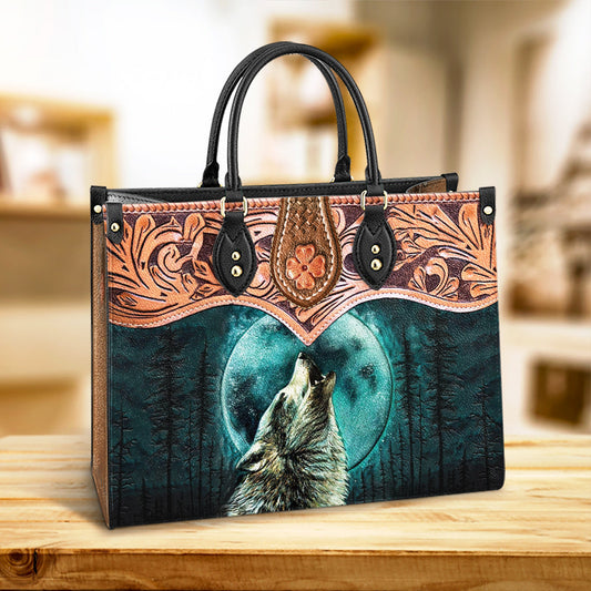 Wolf Leather Style Leather Bag  - Gift For Wolf Lovers - Women's Pu Leather Bag