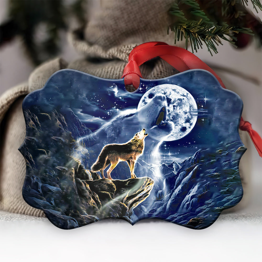Wolf Metal Ornament - Christmas Ornament - Christmas Gift