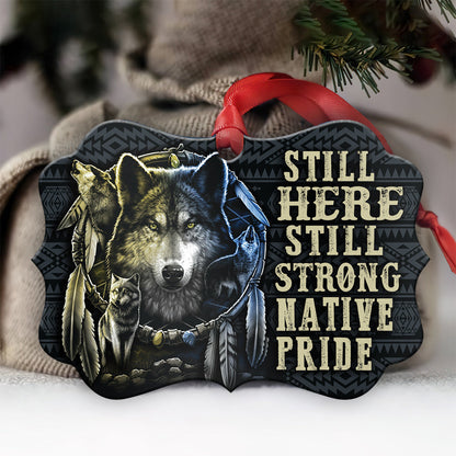 Wolf Native American 3 Metal Ornament - Christmas Ornament - Christmas Gift