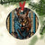 Wolf Native American 6 Ceramic Circle Ornament - Decorative Ornament - Christmas Ornament
