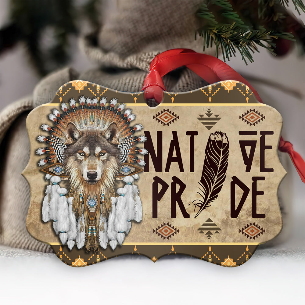 Wolf Native American Metal Ornament - Christmas Ornament - Christmas Gift
