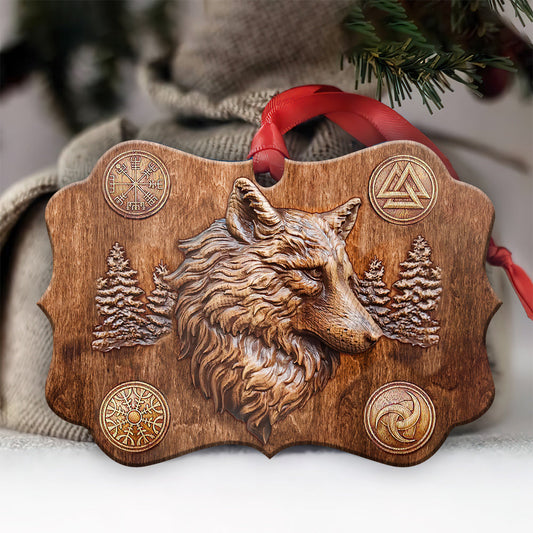 Wolf Viking 2 Metal Ornament - Christmas Ornament - Christmas Gift