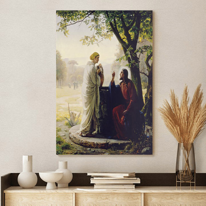 Woman At The Well 1 Canvas Wall Art - Gift For Mom