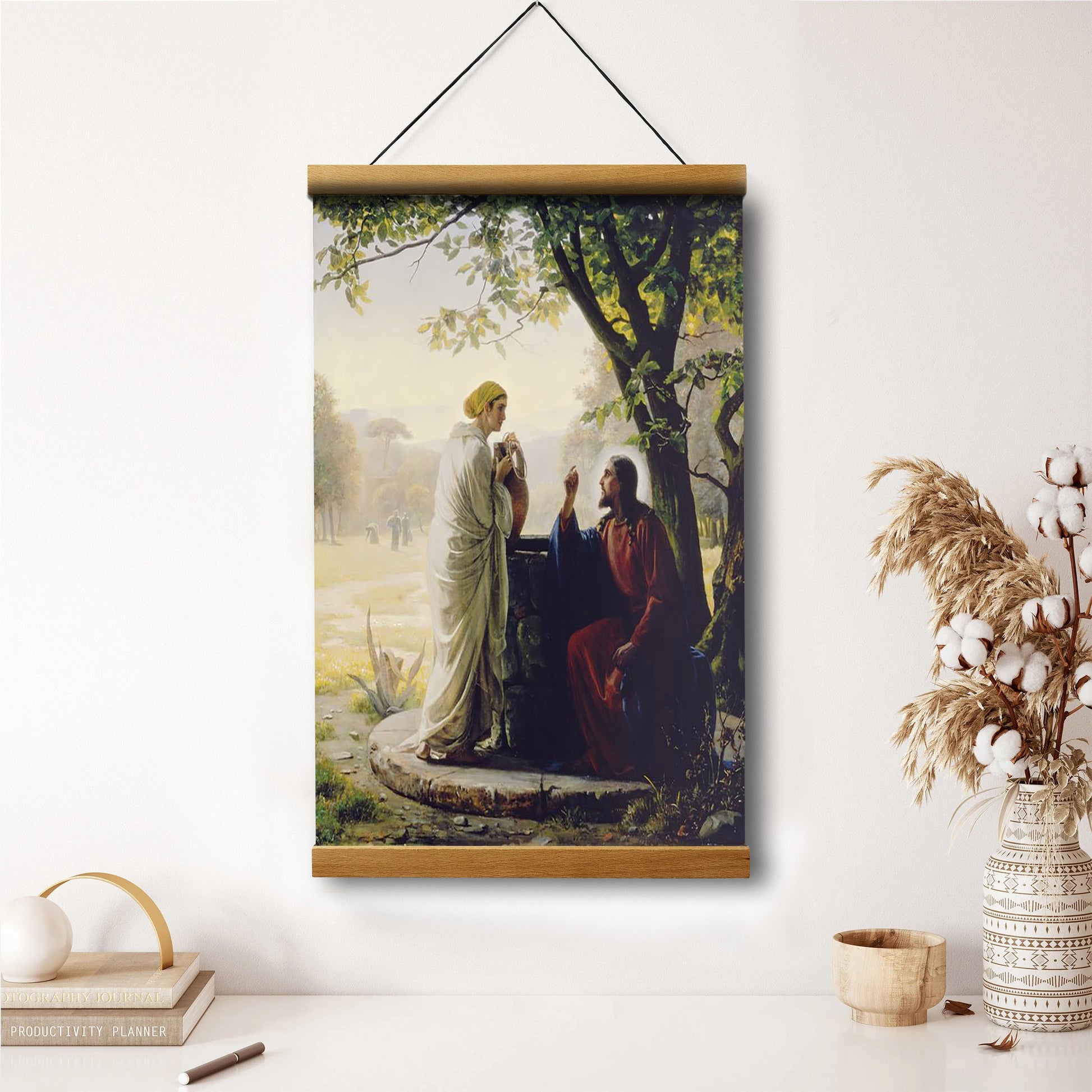 Woman At The Well 1 Hanging Canvas Wall Art - Gift For Mom - Religious Canvas