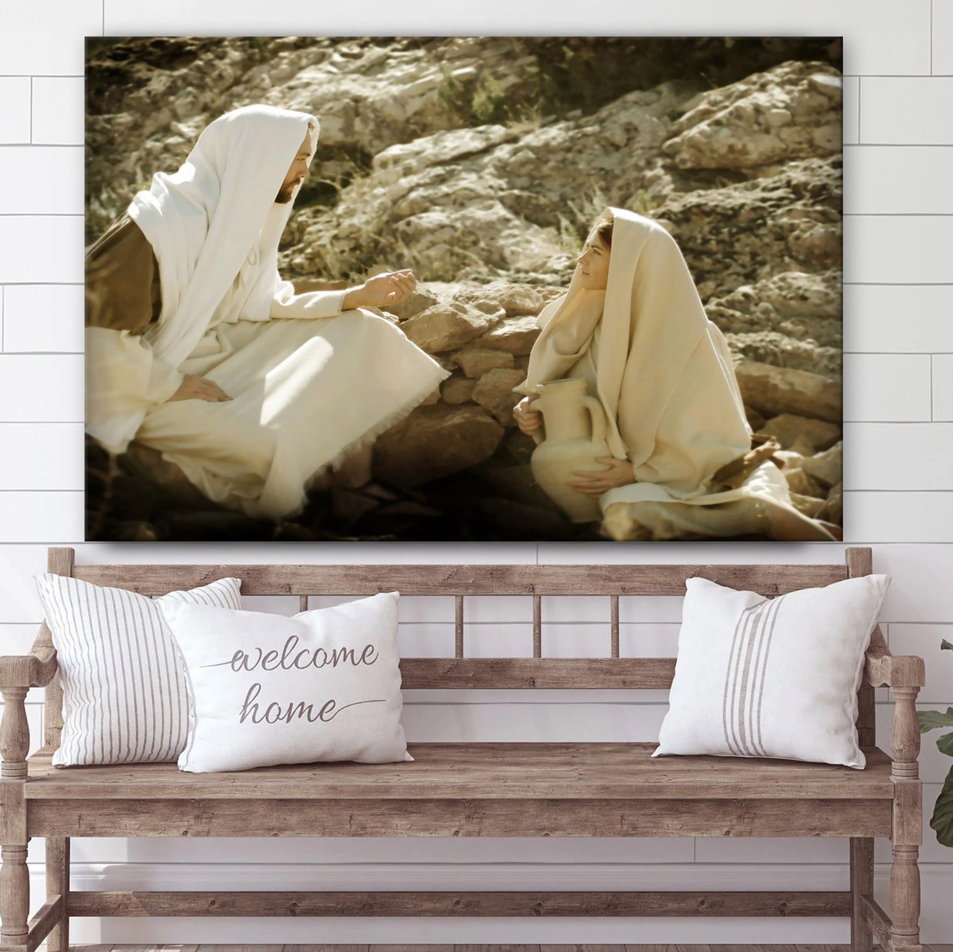 Woman At The Well Canvas Wall Art - Gift For Mom