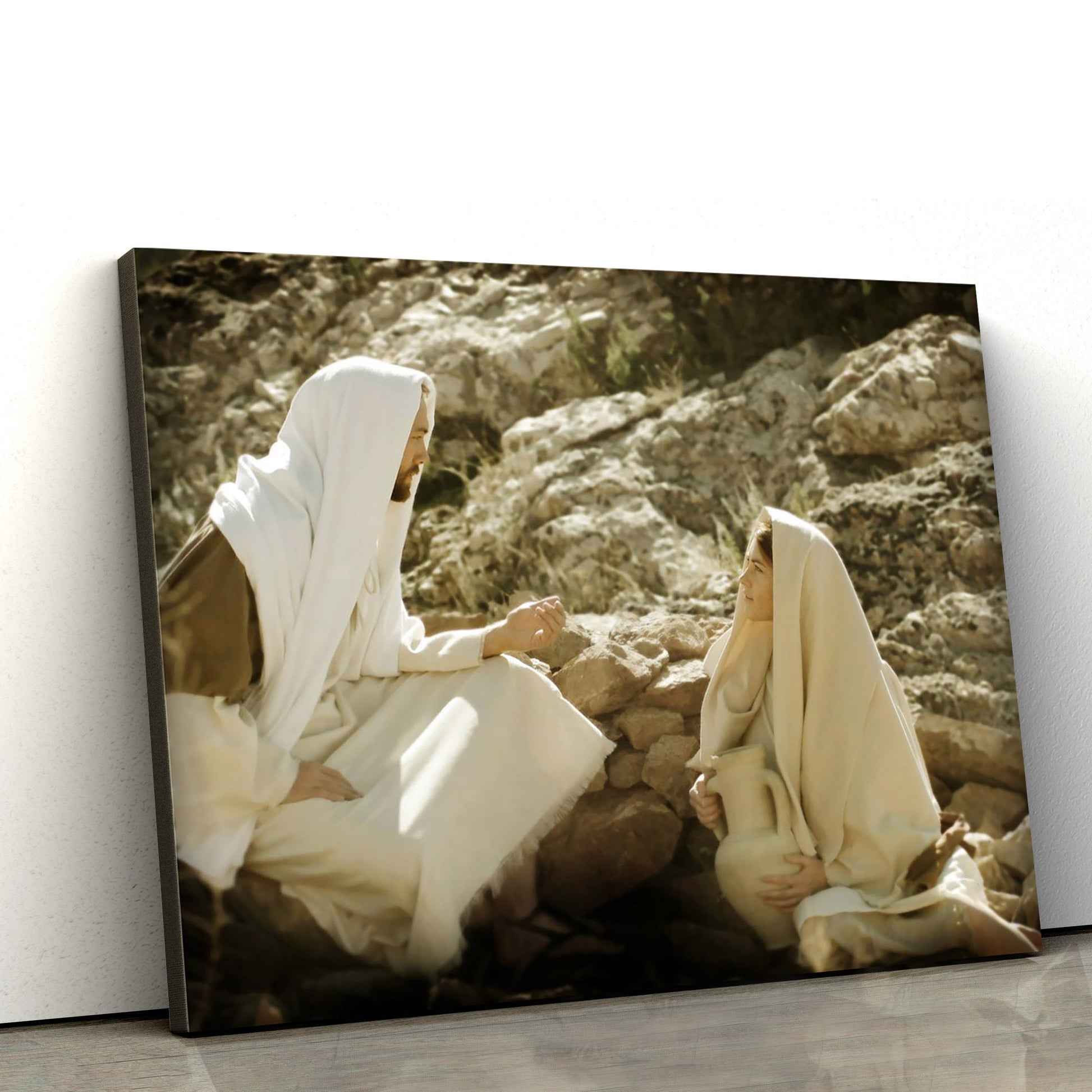 Woman At The Well Canvas Wall Art - Gift For Mom