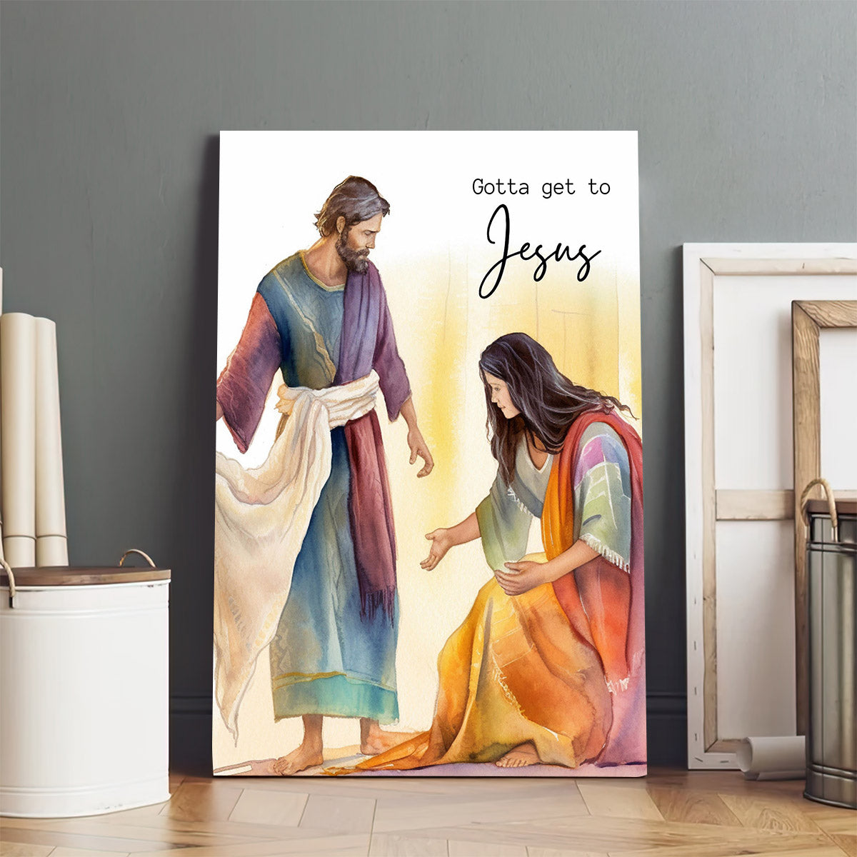 Woman Healed Fringe Of Jesus Garment Jesus Art Watercolor - Jesus Canvas Pictures - Christian Wall Art
