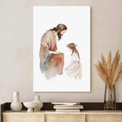 Woman Kneeling In Front Of Jesus Christ - Canvas Pictures - Jesus Canvas Art - Christian Wall Art