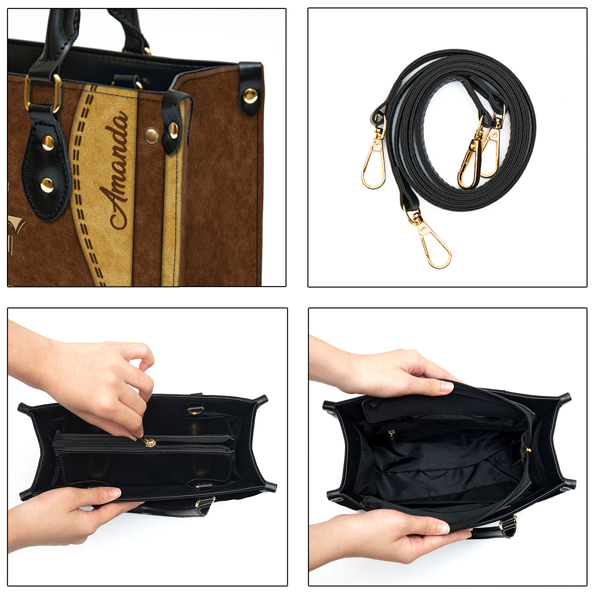 Woman Of Faith Beautiful Personalized Lion Leather Bag For Women - Religious Gifts For Women