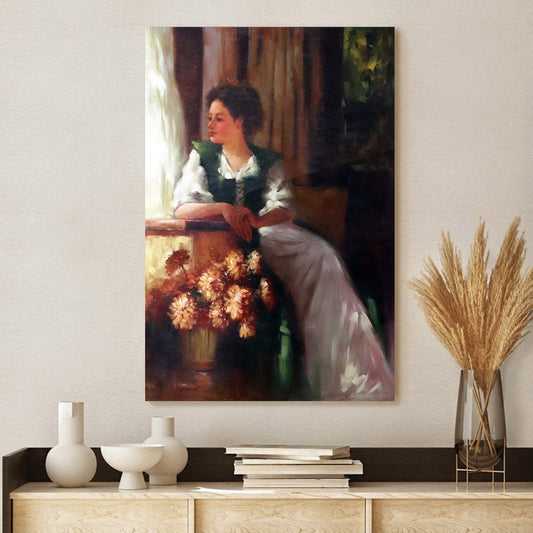 Woman Vintage Oil Painting Canvas Wall Art - Canvas Wall Decor - Home Decor Living Room