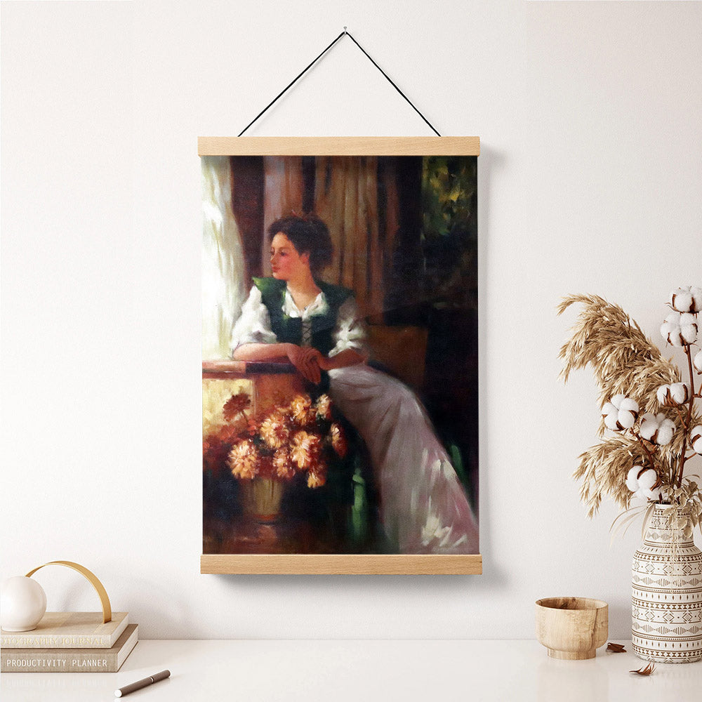 Woman Vintage Oil Painting Hanging Canvas Wall Art - Canvas Wall Decor - Home Decor Living Room