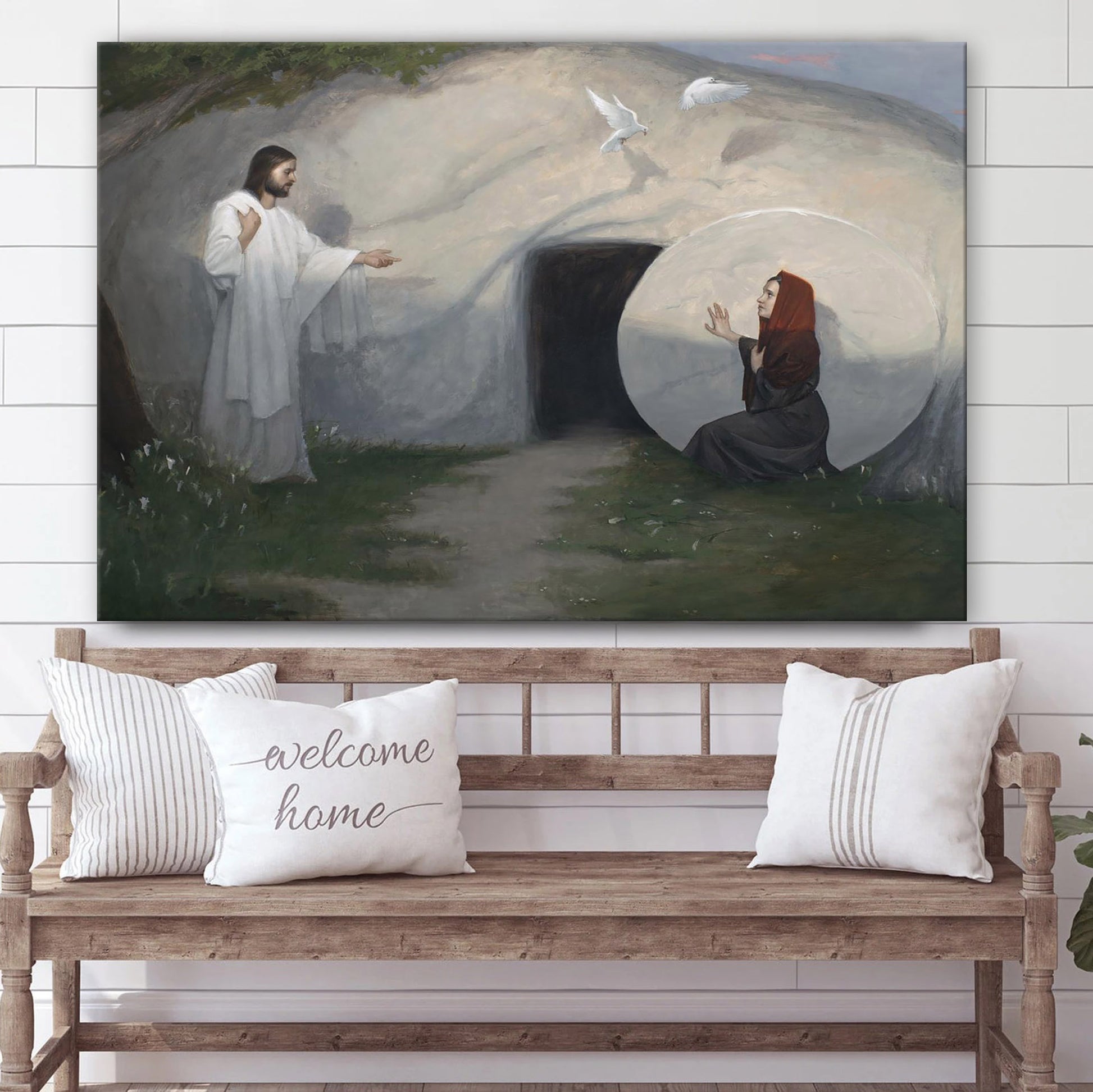 Woman, Why Weepest Thou Canvas Wall Art - Jesus And Marry - Gift For Mom