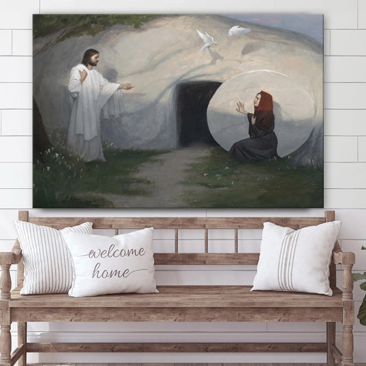 Woman, Why Weepest Thou Canvas Wall Art - Jesus And Marry - Gift For Mom