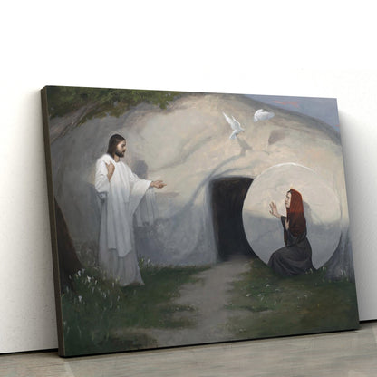 Woman, Why Weepest Thou Canvas Wall Art - Jesus And Marry - Gift For Mom