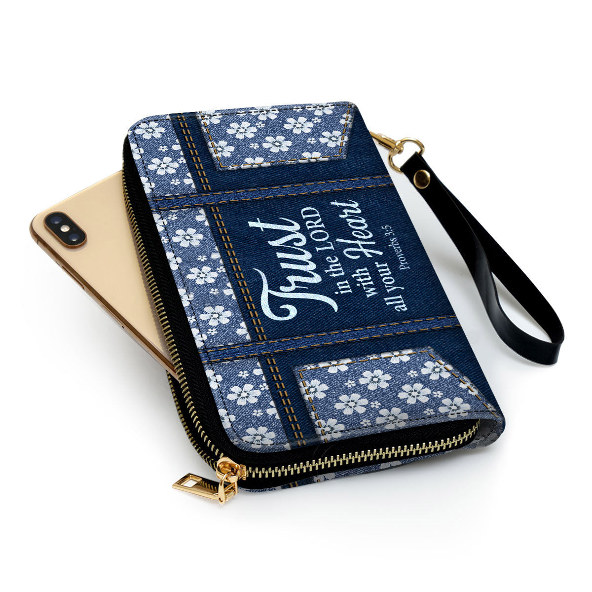 Women Clutch Purse - Clutch Purse With Wristlet Strap Handle Proverbs 35 Trust In The Lord With All Your Heart