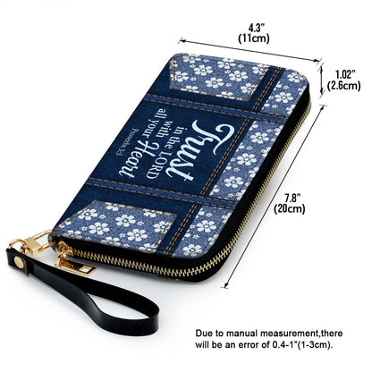 Women Clutch Purse - Clutch Purse With Wristlet Strap Handle Proverbs 35 Trust In The Lord With All Your Heart