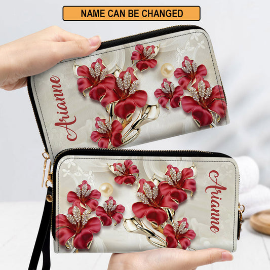 Women Clutch Purse - Elegant Personalized Flower Clutch Purse