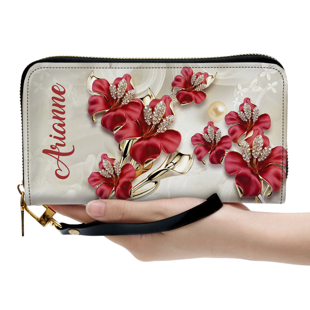 Women Clutch Purse - Elegant Personalized Flower Clutch Purse