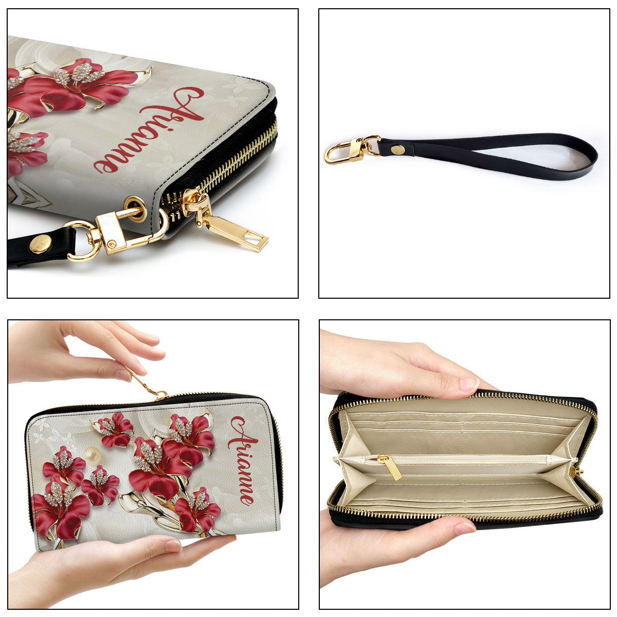 Women Clutch Purse - Elegant Personalized Flower Clutch Purse