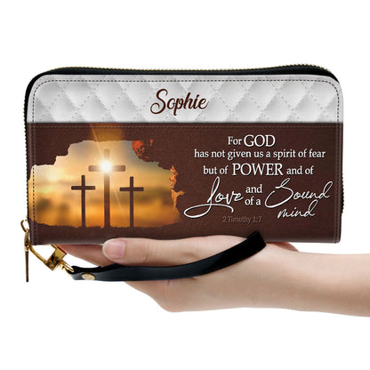 Women Clutch Purse - For God Has Given Us A Spirit Of Power And Of Love - Personalized Cross Clutch Purse