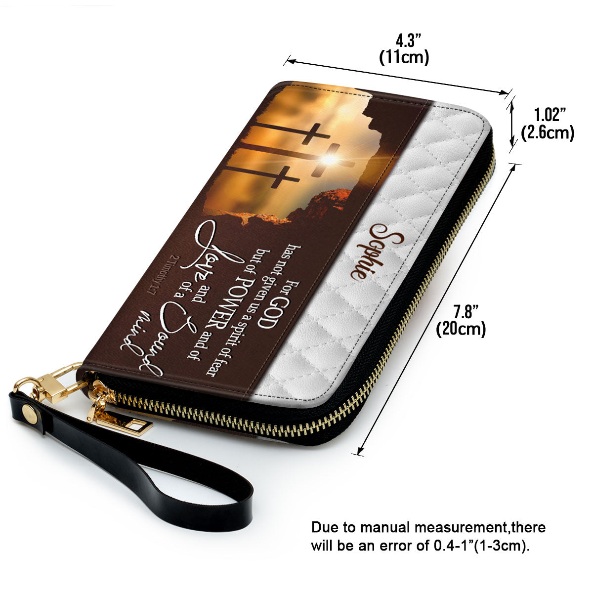 Women Clutch Purse - For God Has Given Us A Spirit Of Power And Of Love - Personalized Cross Clutch Purse