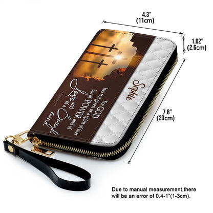 Women Clutch Purse - For God Has Given Us A Spirit Of Power And Of Love - Personalized Cross Clutch Purse