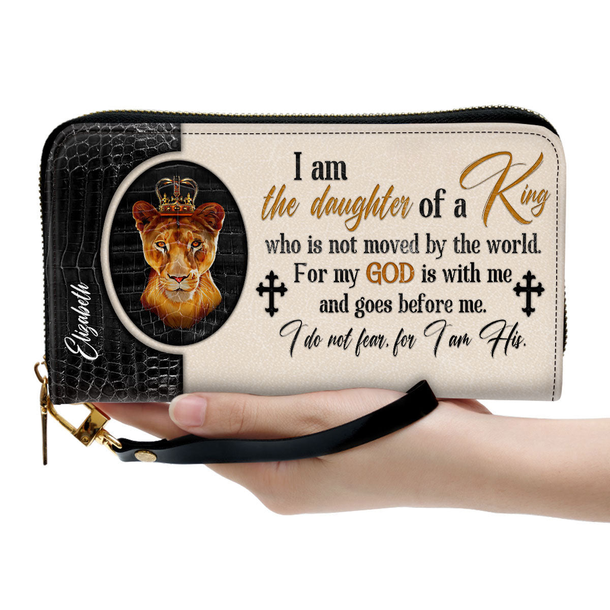 Women Clutch Purse - For My God Is With Me And Goes Before Me - Unique Personalized Cross Clutch Purse