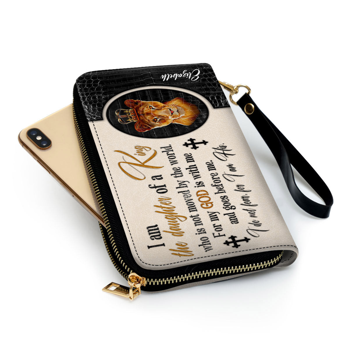 Women Clutch Purse - For My God Is With Me And Goes Before Me - Unique Personalized Cross Clutch Purse