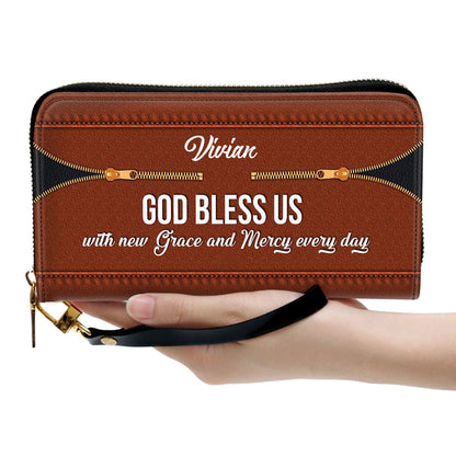 Women Clutch Purse - God Bless Us With New Grace And Meercy - Lovely Personalized Christian Clutch Purse