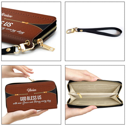 Women Clutch Purse - God Bless Us With New Grace And Meercy - Lovely Personalized Christian Clutch Purse