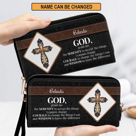 Women Clutch Purse - God, Grant Me The Serenity To Accept The Things I Cannot Change - Beautiful Personalized Clutch Purse