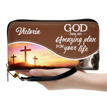 Women Clutch Purse - God Has An Amazing Plan For Your Life - Beautiful Personalized Clutch Purse