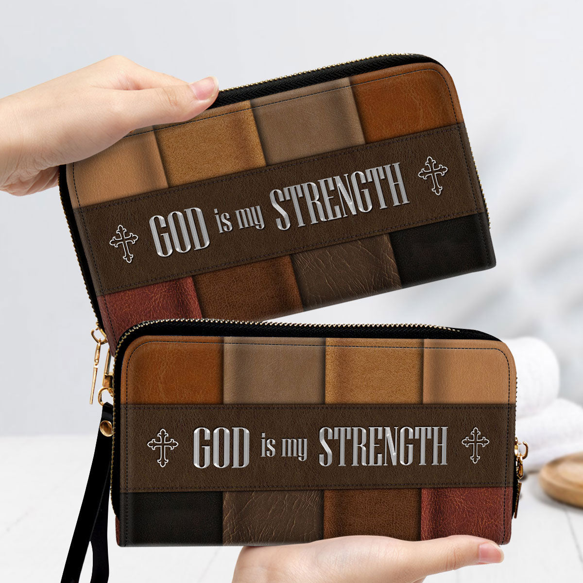 Women Clutch Purse - God Is My Strength - Lovely Christian Clutch Purse