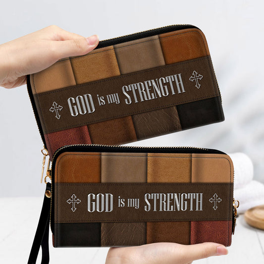 Women Clutch Purse - God Is My Strength - Lovely Christian Clutch Purse