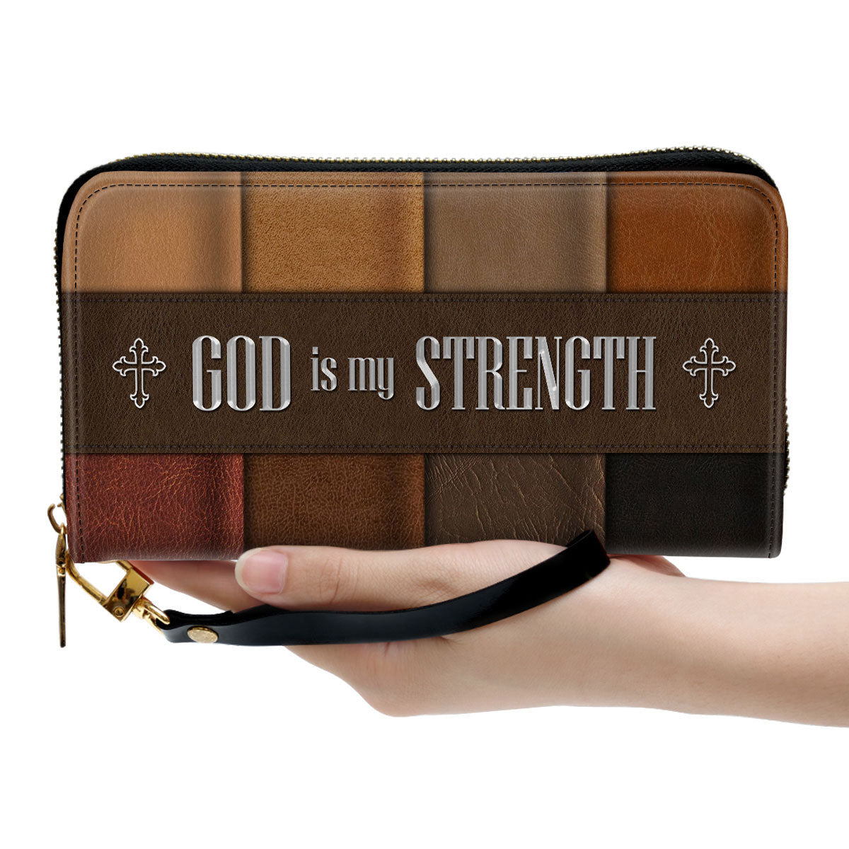 Women Clutch Purse - God Is My Strength - Lovely Christian Clutch Purse