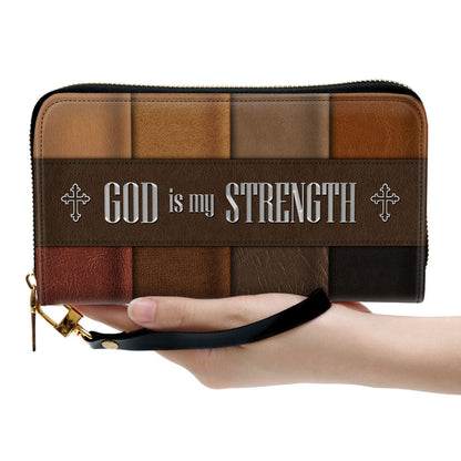 Women Clutch Purse - God Is My Strength - Lovely Christian Clutch Purse